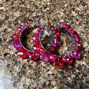 Sassy Jones Roschinda Earrings Pink/Silver